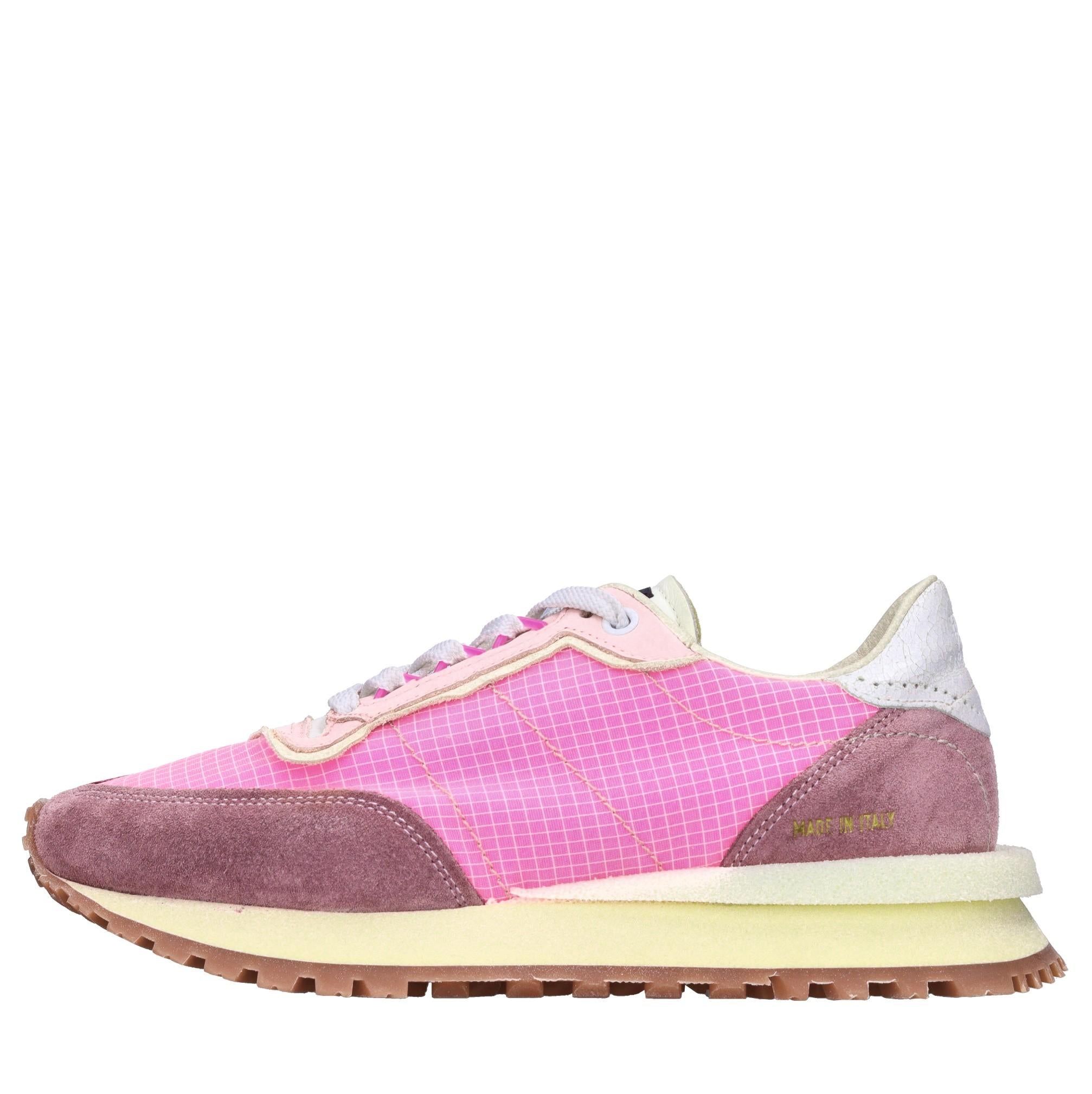 Sneakers in pelle e tessuto 