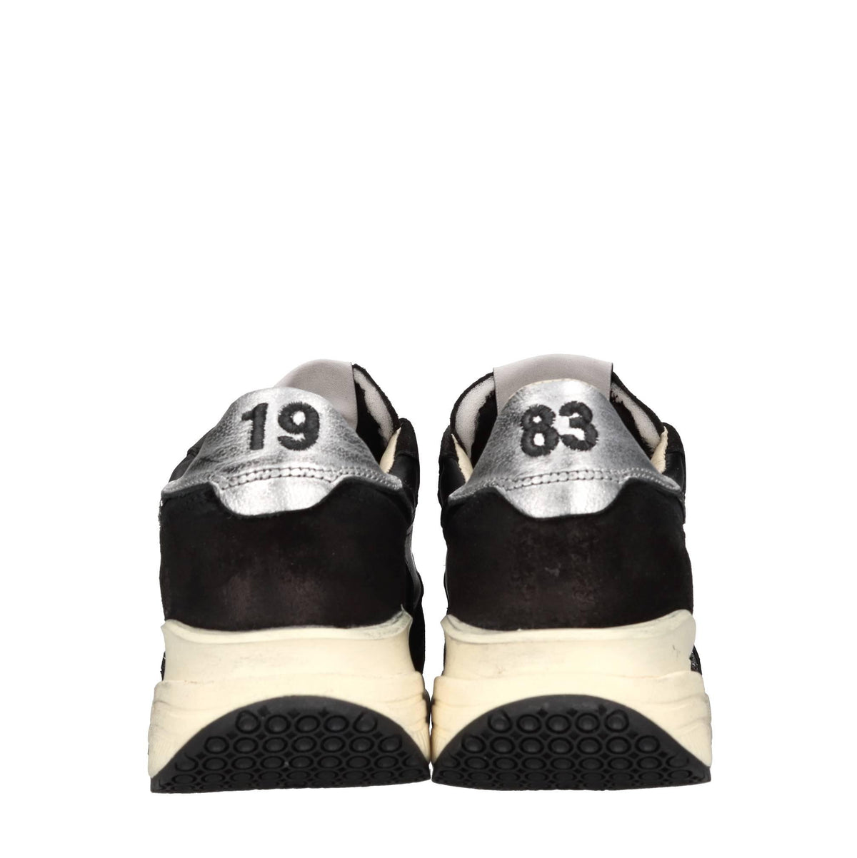 Sneakers in pelle e tessuto 