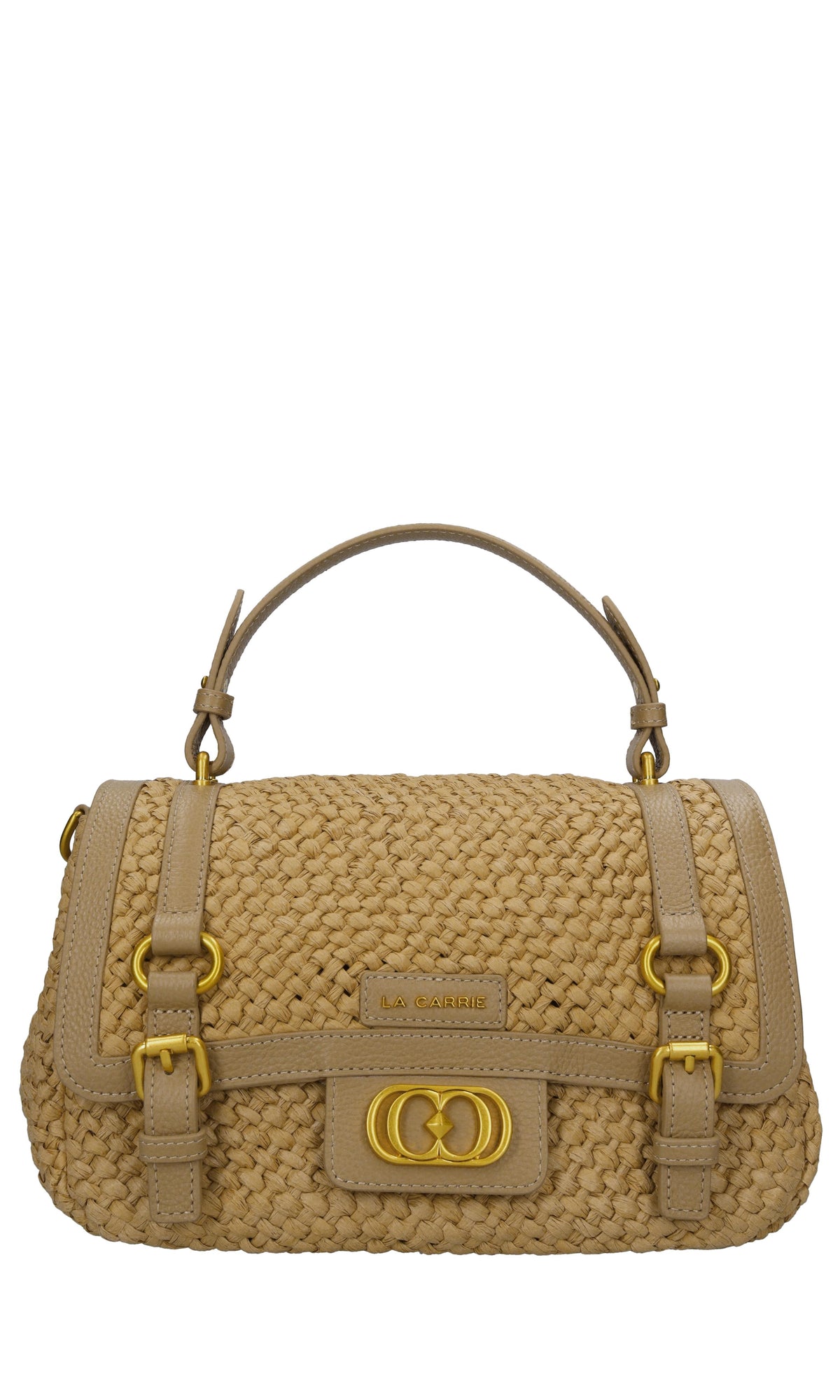Borsa Atena in rafia e pelle 