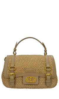 Borsa Atena in rafia e pelle 