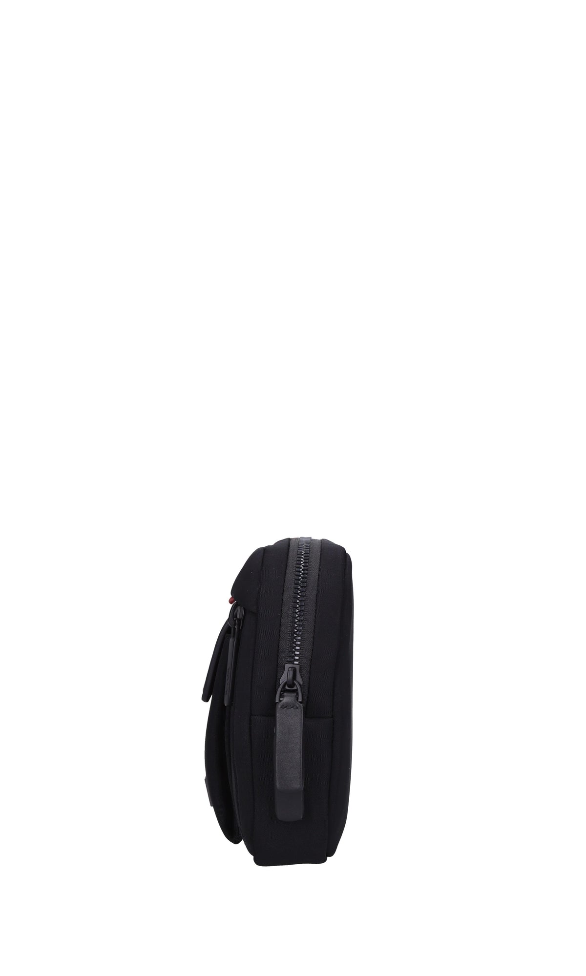 Borsa in tessuto con inserti in ecopelle 