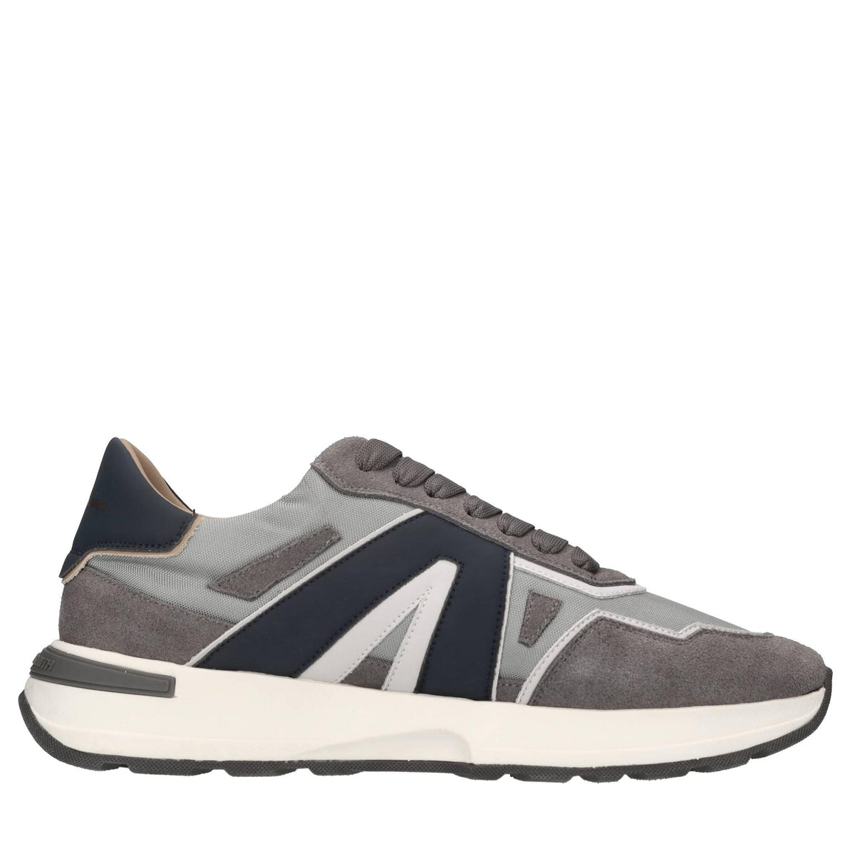 Sneakers in pelle e tessuto 