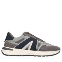 Sneakers in pelle e tessuto 