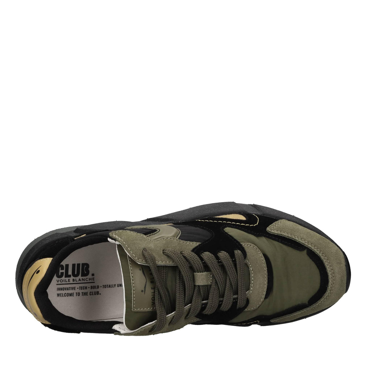Sneakers in camoscio,pelle e tessuto 