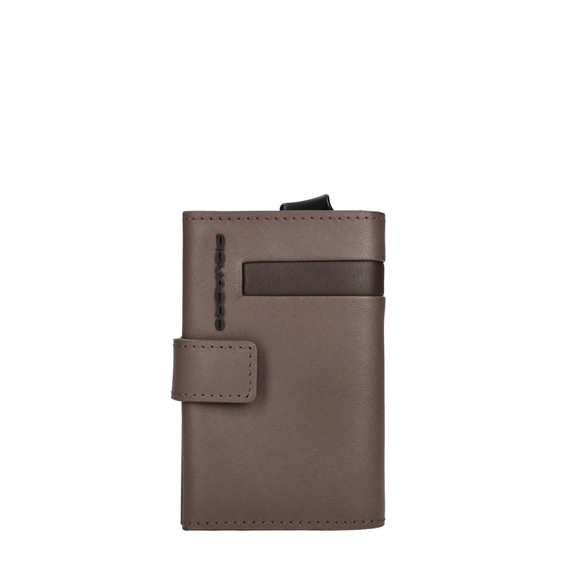 Portafoglio e porta carte di credito in pelle 