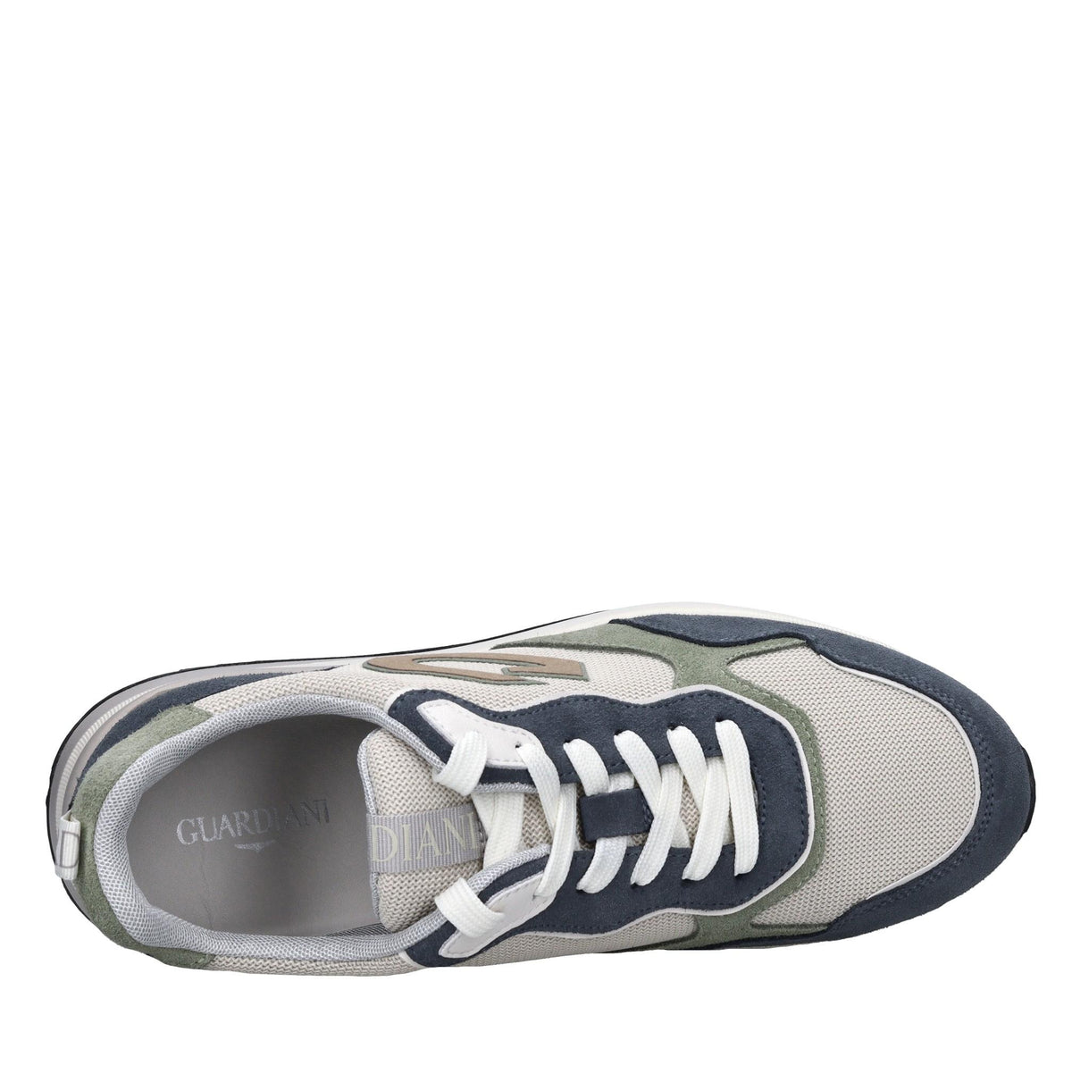Sneakers in pelle e tessuto 