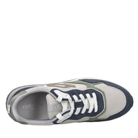Sneakers in pelle e tessuto 