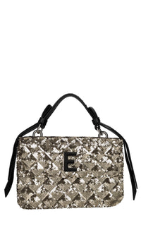 Borsa in ecopelle e paillettes 
