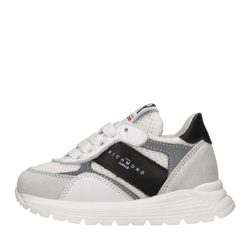 Sneakers in pelle e tessuto 