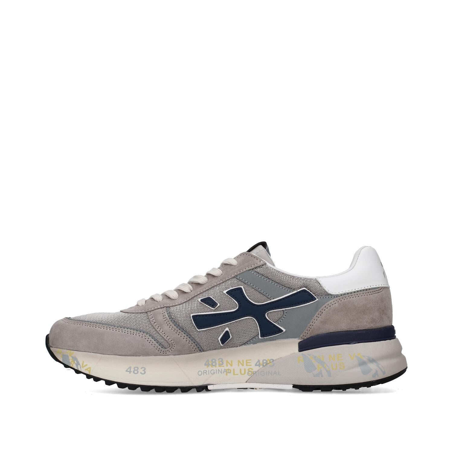 Sneakers in pelle ecopelle e tessuto 