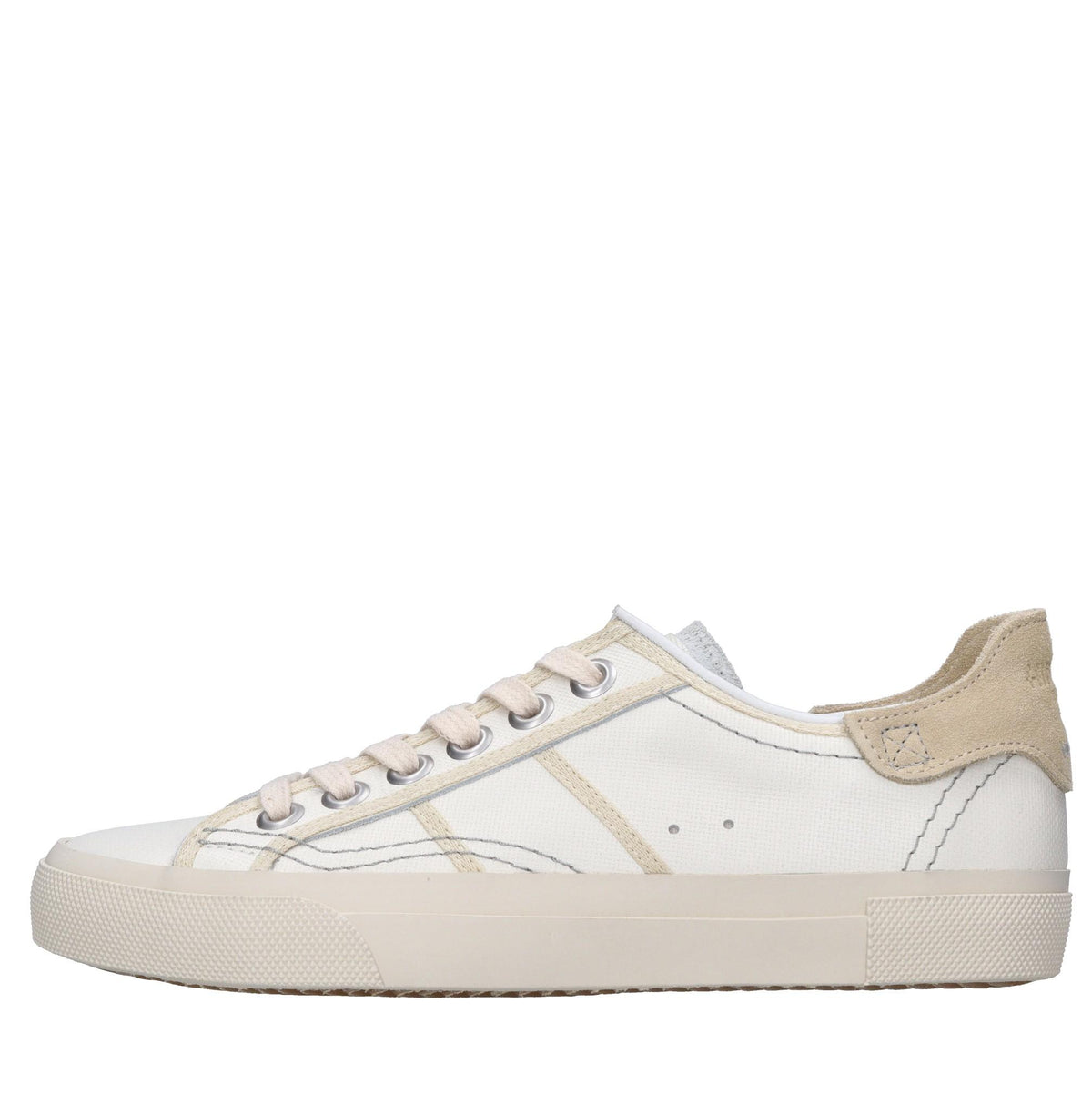 Sneakers in pelle e tessuto 