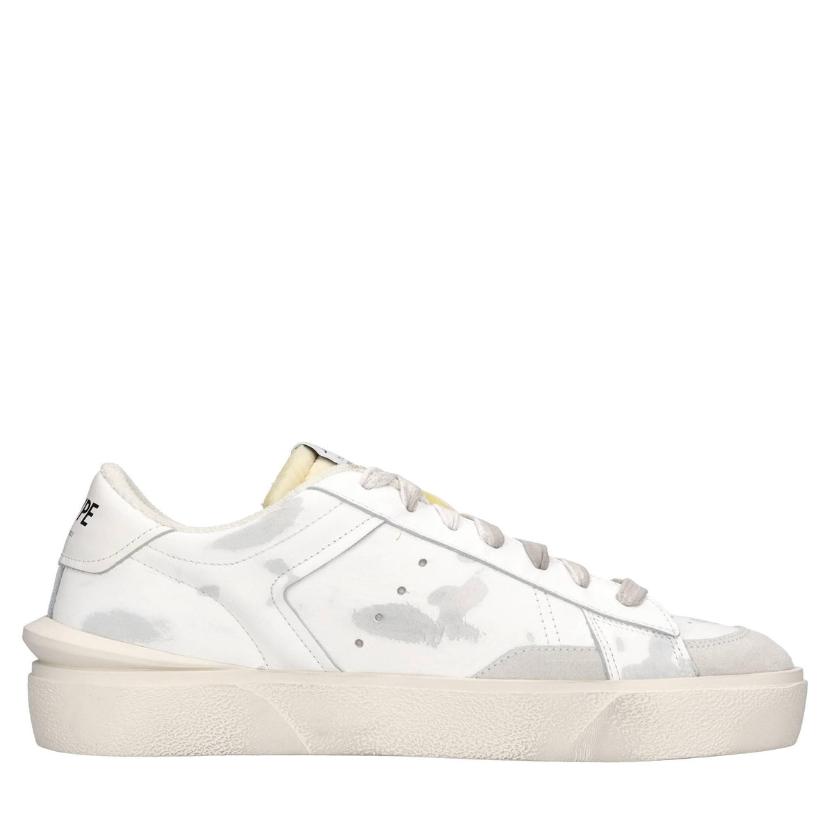 Sneakers in pelle e tessuto 