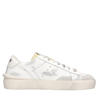 Sneakers in pelle e tessuto 