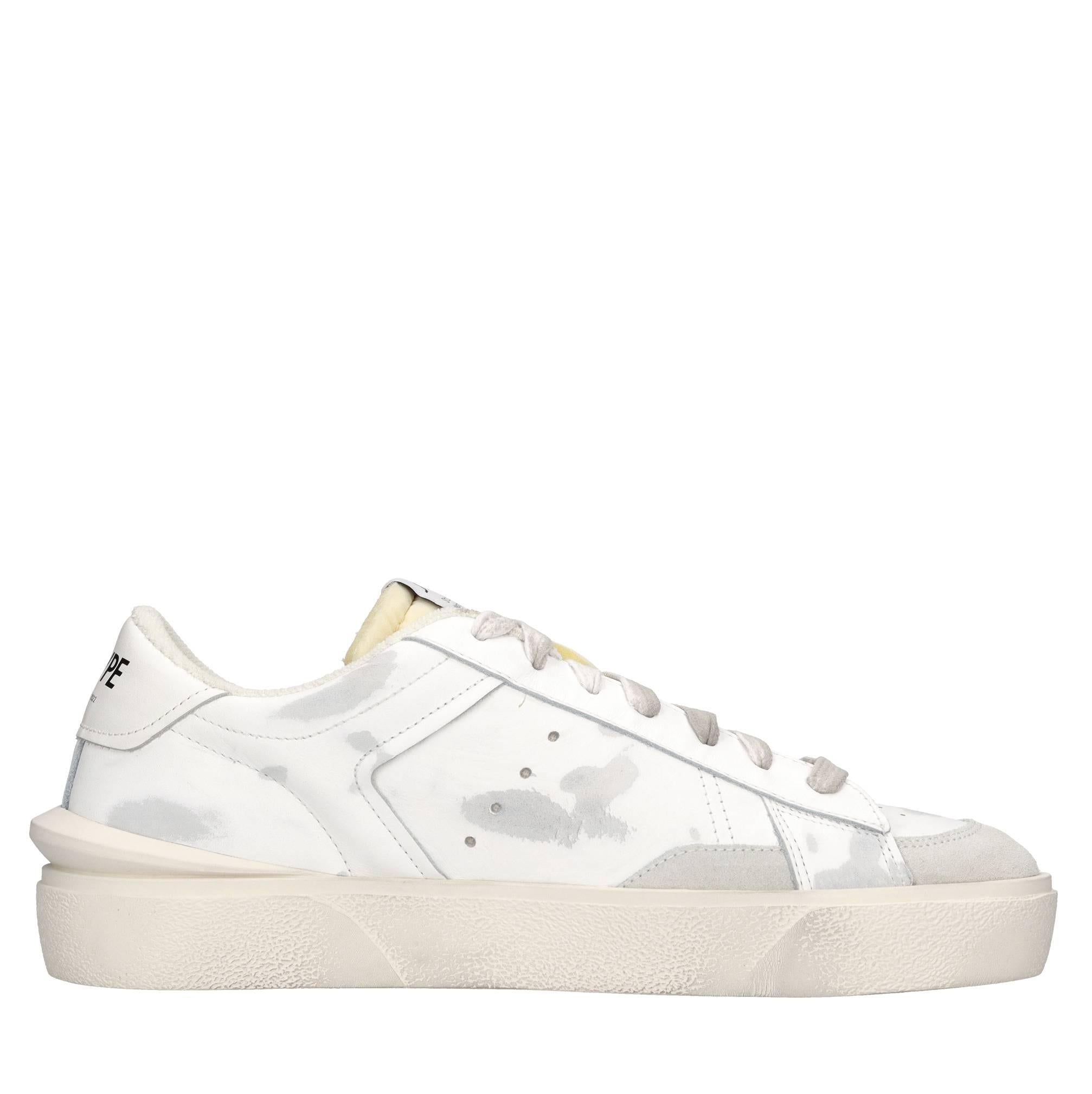 Sneakers in pelle e tessuto 