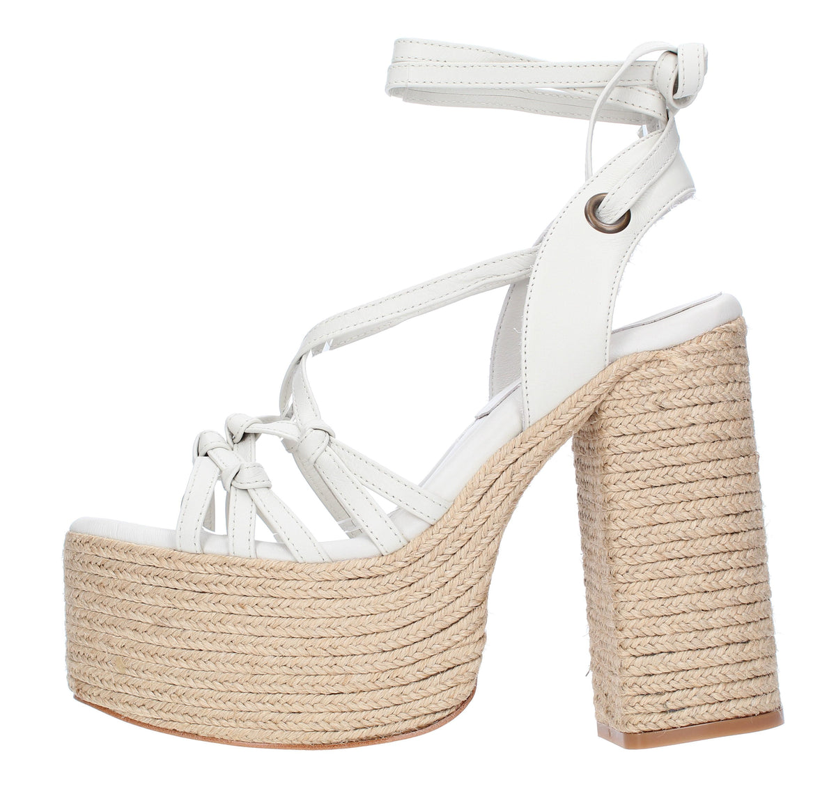 Sandali in pelle e rafia 