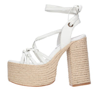 Sandali in pelle e rafia 