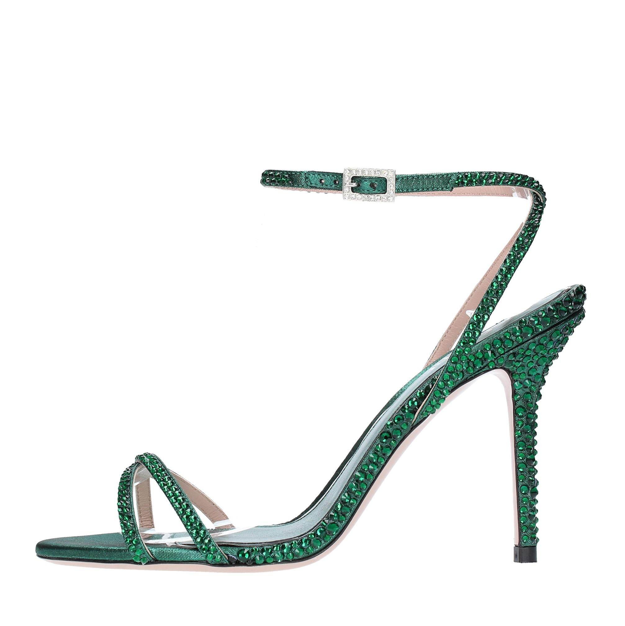 Sandali in raso e strass 