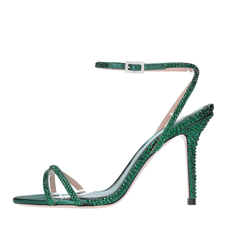 Sandali in raso e strass 