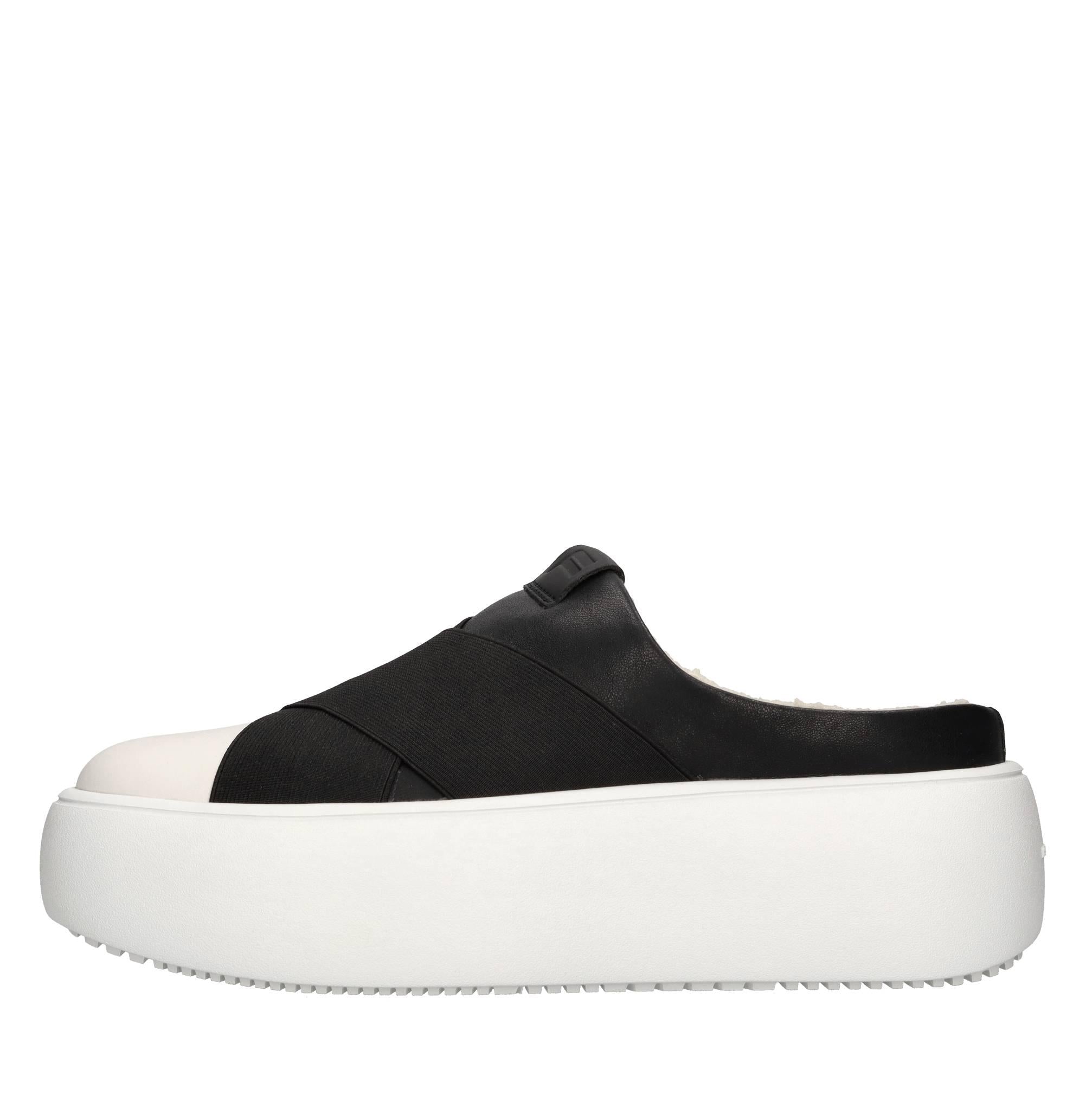 Mules in ecopelle e tessuto elasticizzato 