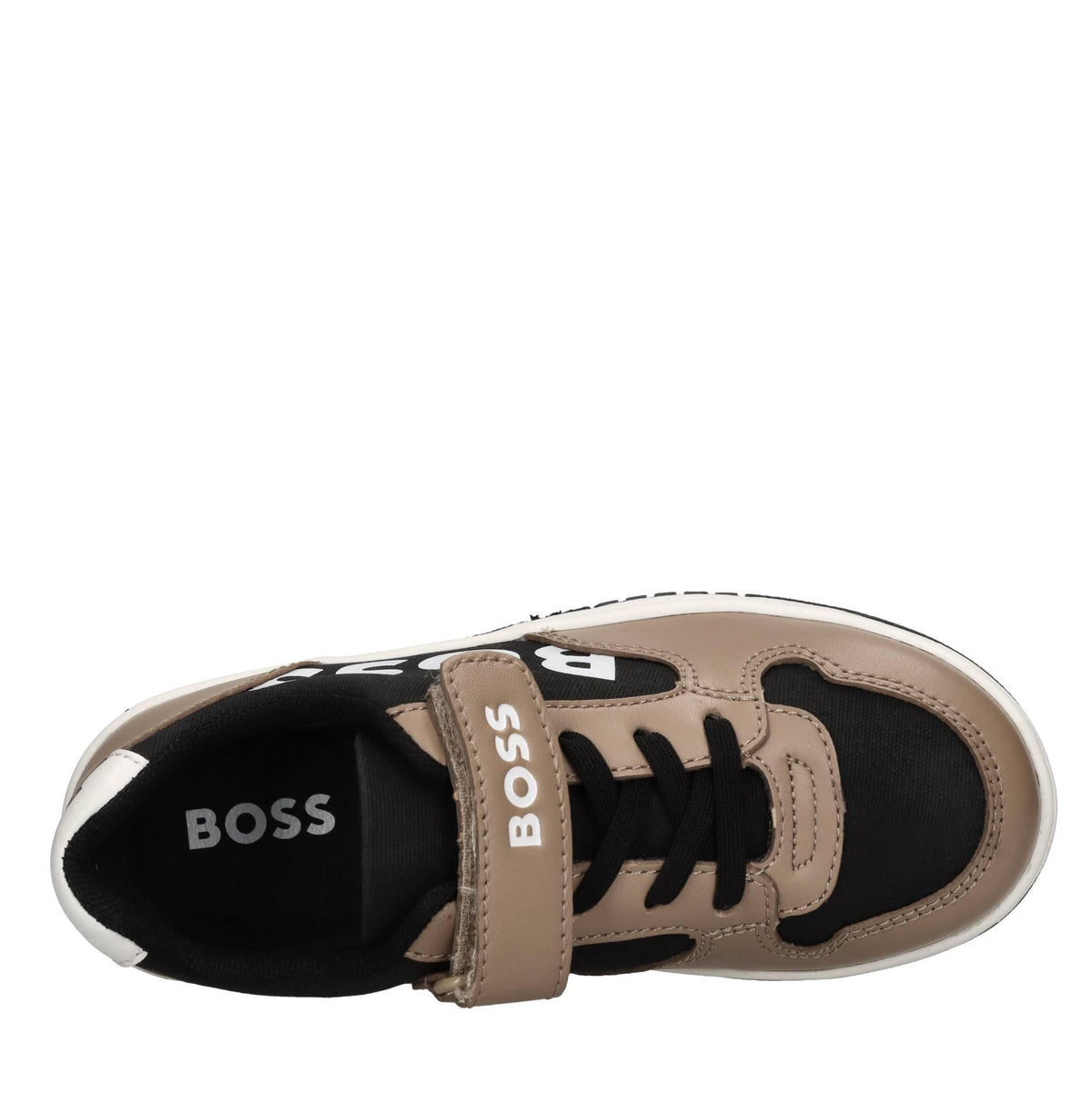 Sneakers in pelle e tessuto 