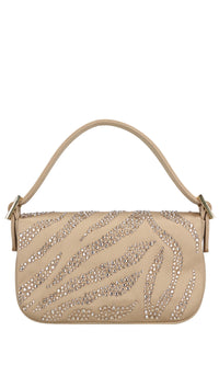 Borsa mini Habib in raso e strass 