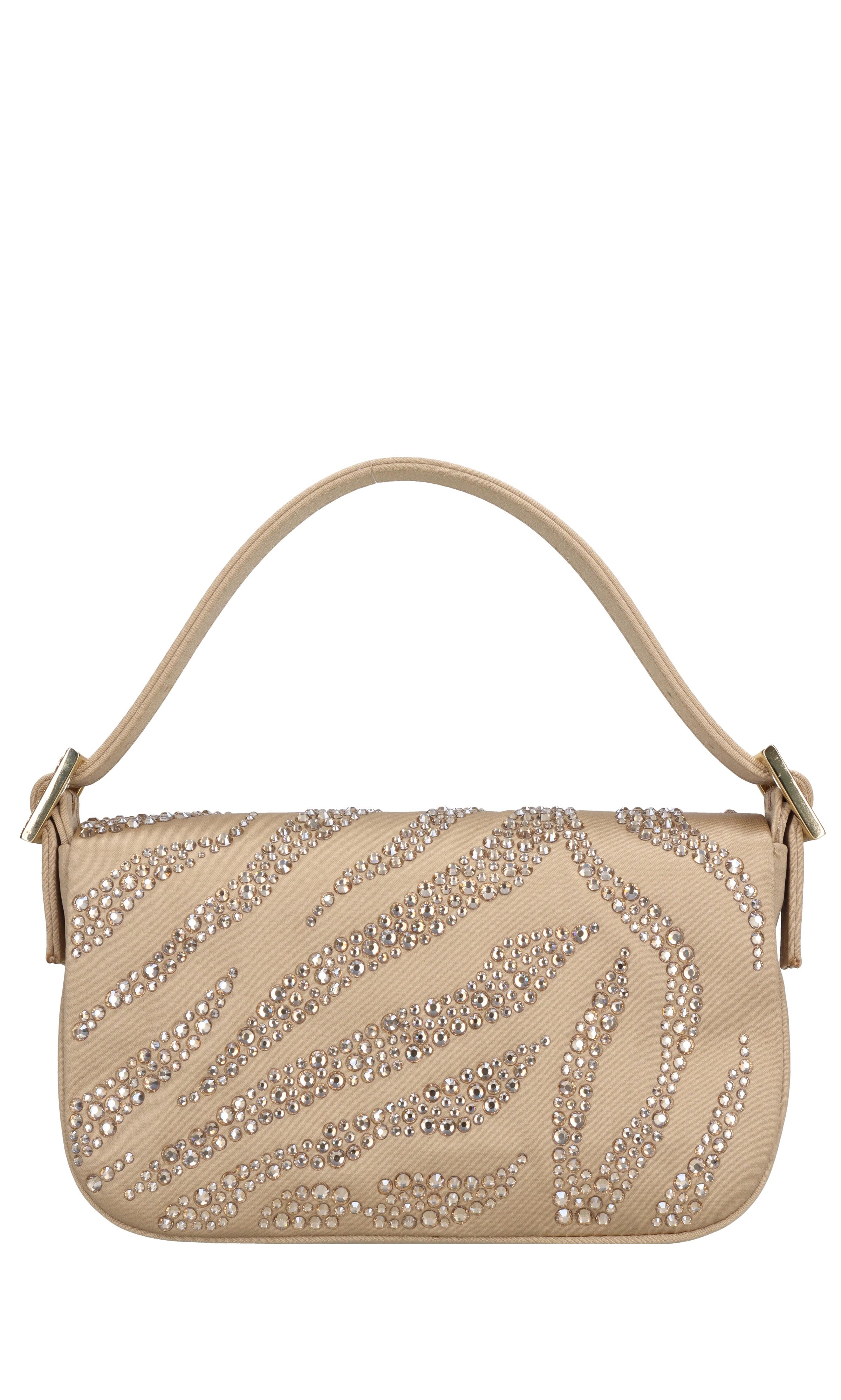 Borsa mini Habib in raso e strass 