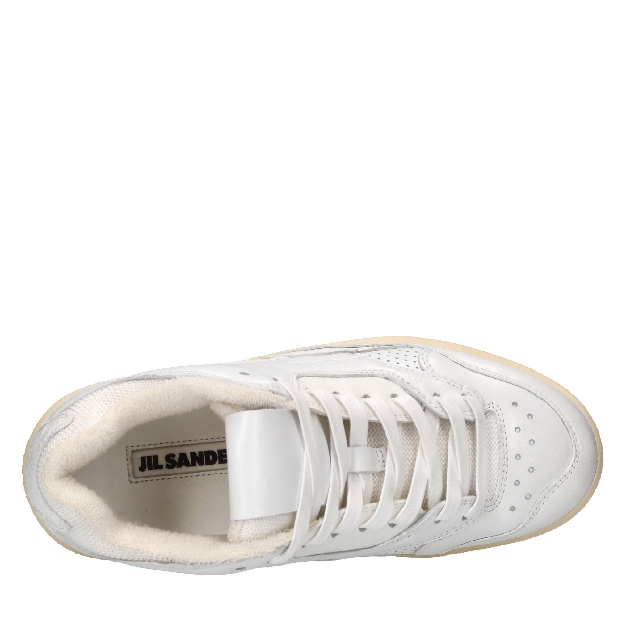 Sneakers in pelle e tessuto 