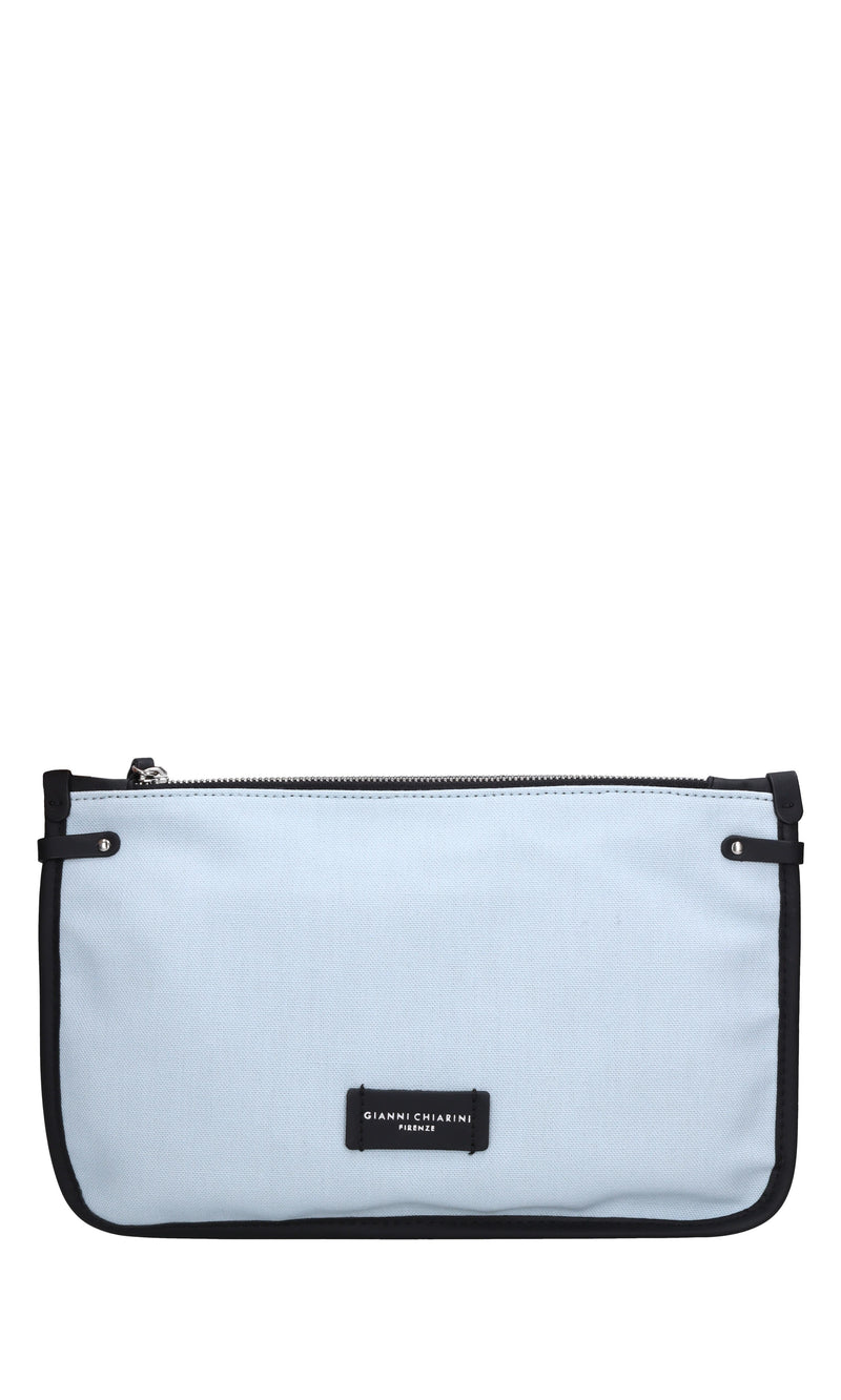 Borsa in pelle e tessuto 