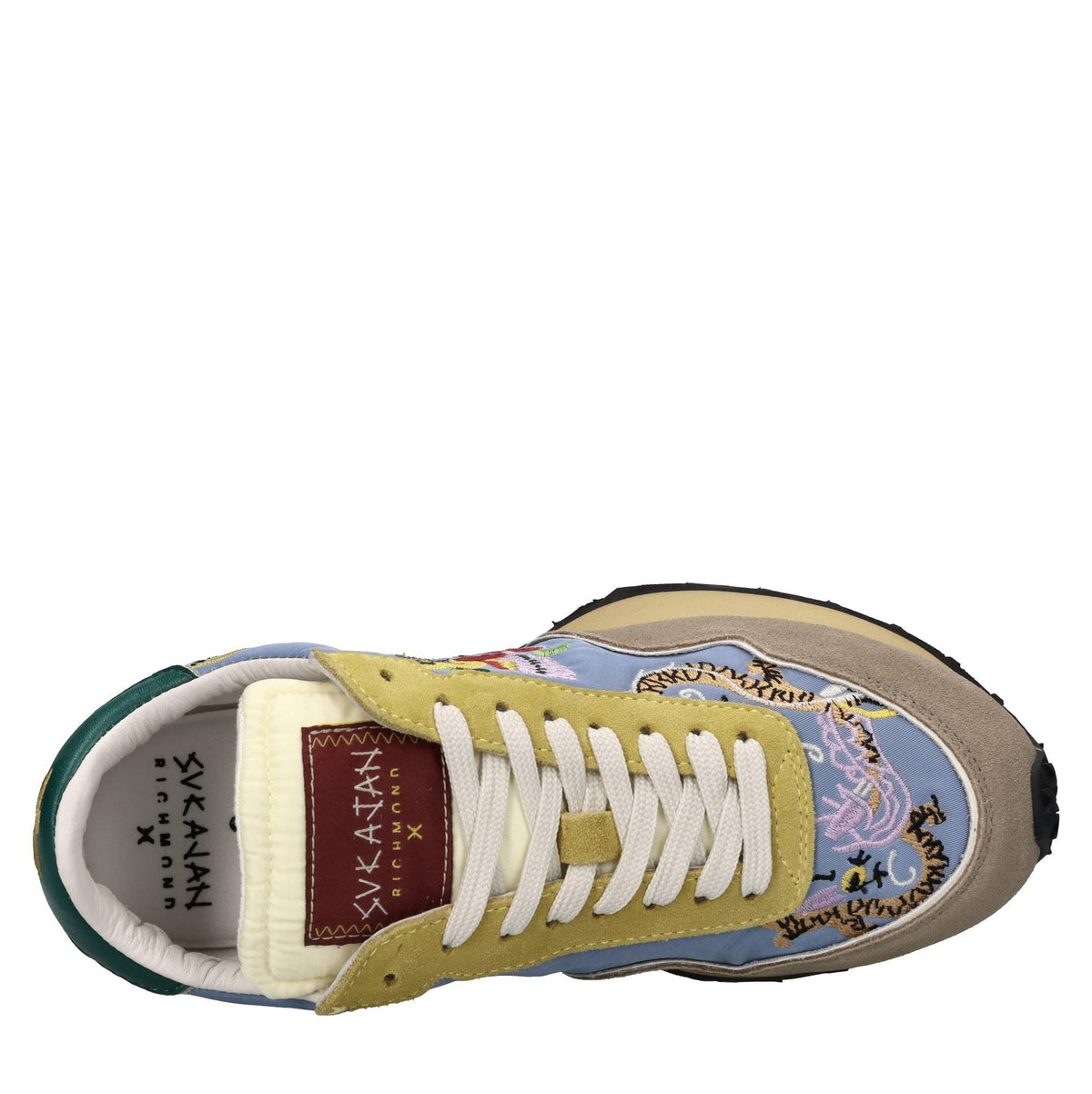 Sneakers in tessuto e camoscio 