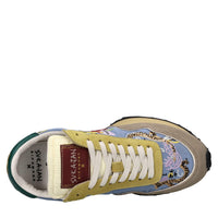 Sneakers in tessuto e camoscio 