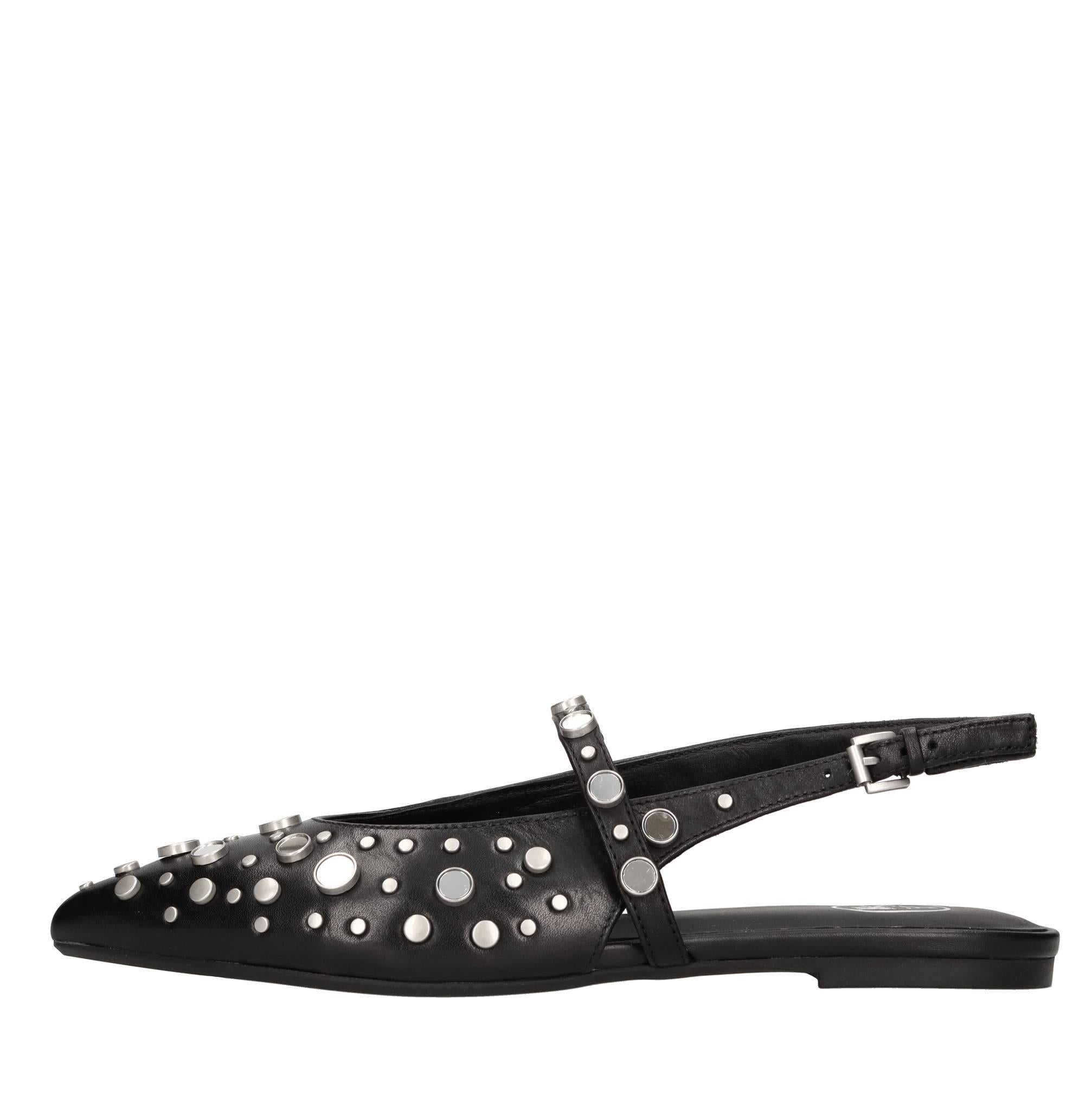 Ballerine slingback Brenda in pelle e borchie 