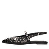 ASH Brenda leather and stud slingback ballerinas