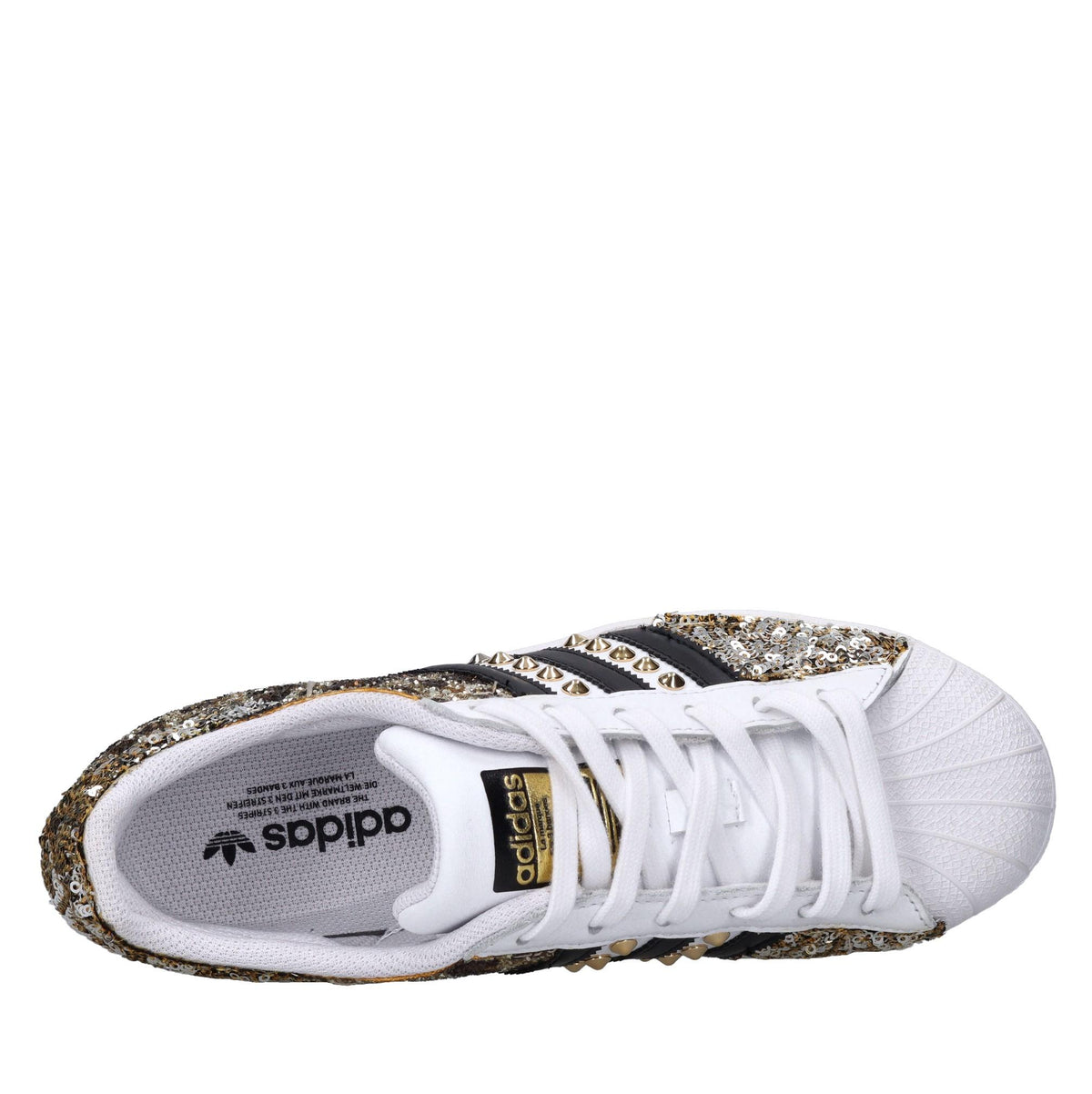 Sneakers in pelle paillettes e glitter 