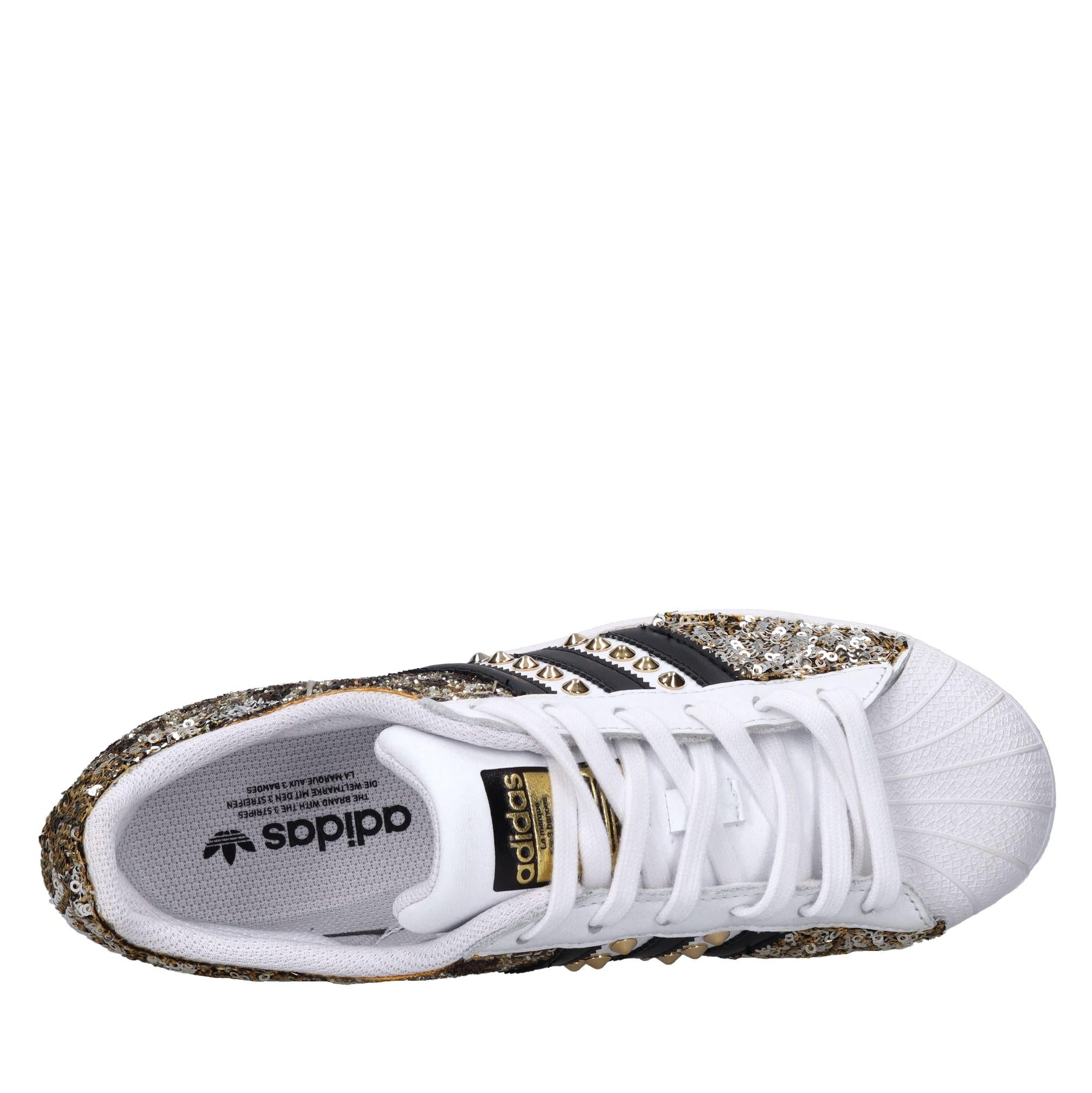 Sneakers in pelle paillettes e glitter 
