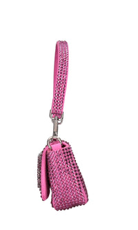 Borsa mini My Love in tessuto e strass 