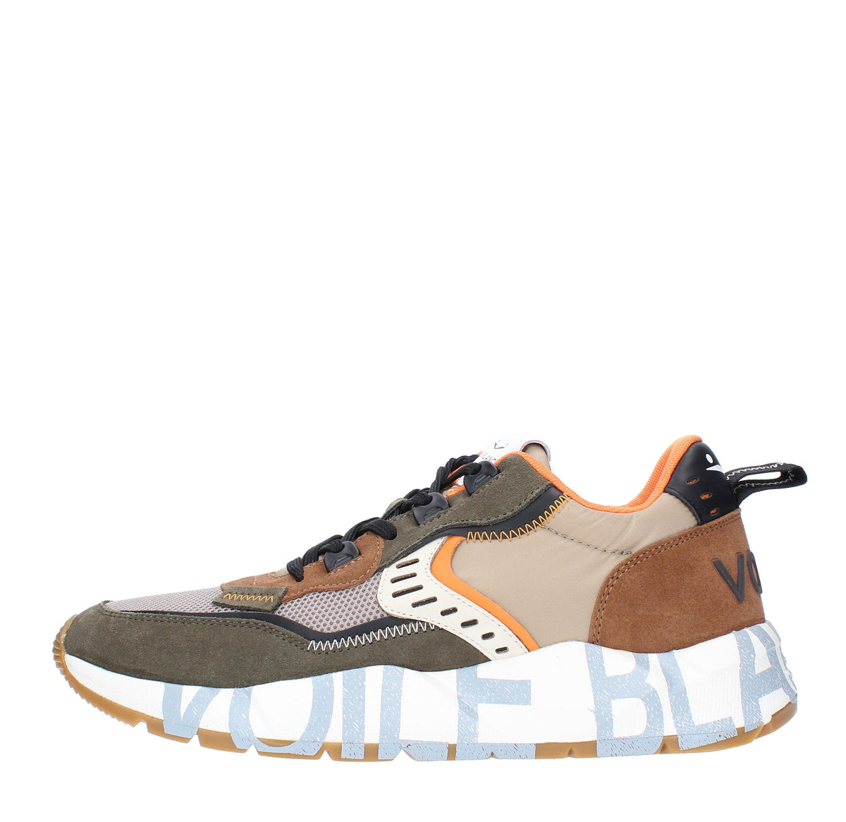 Sneakers in camoscio pelle e tessuto 