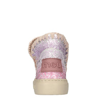 Stivaletti in paillettes con profilo in tessuto 