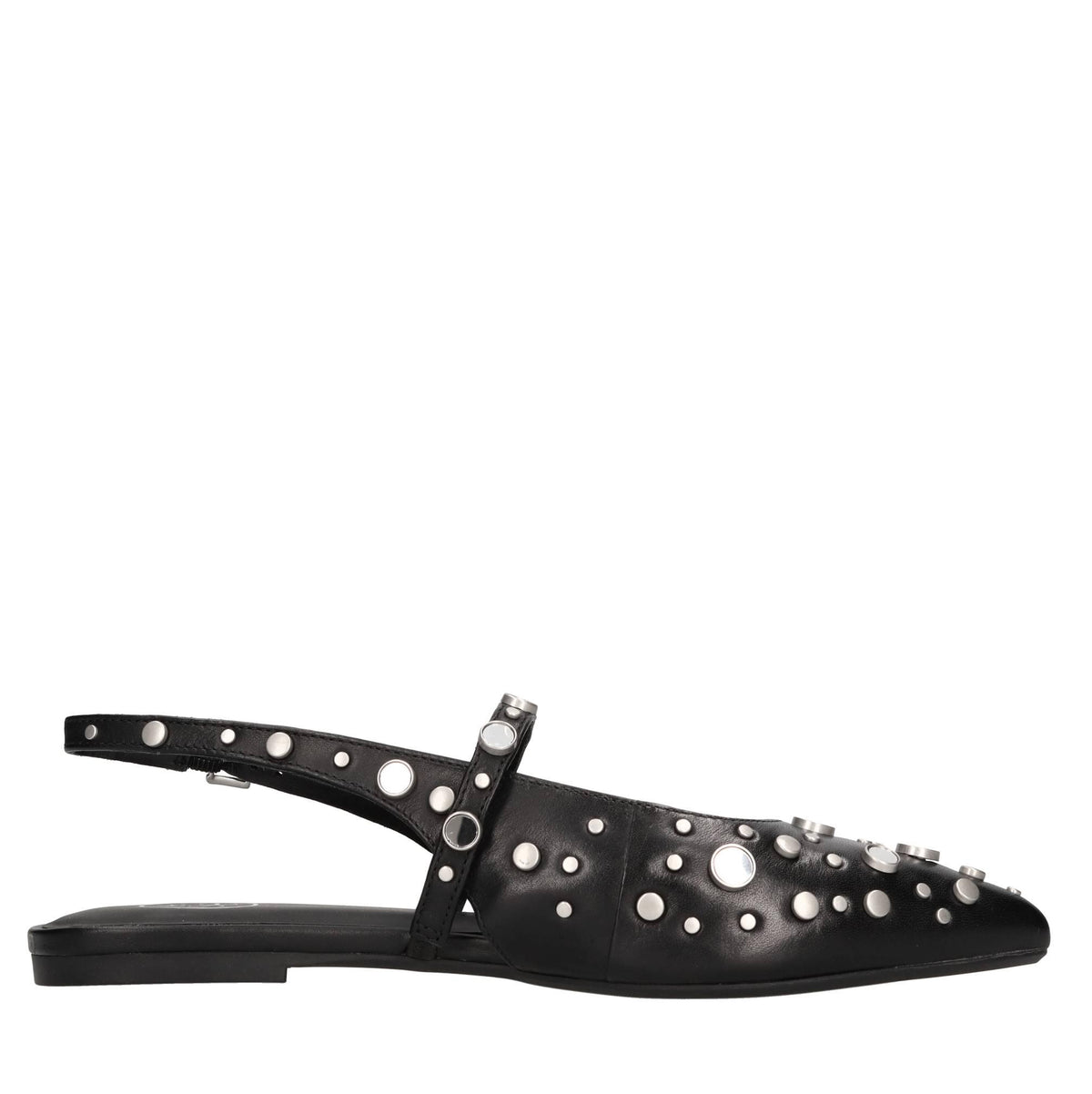 Ballerine slingback Brenda in pelle e borchie 
