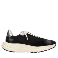 Sneakers in pelle e tessuto 