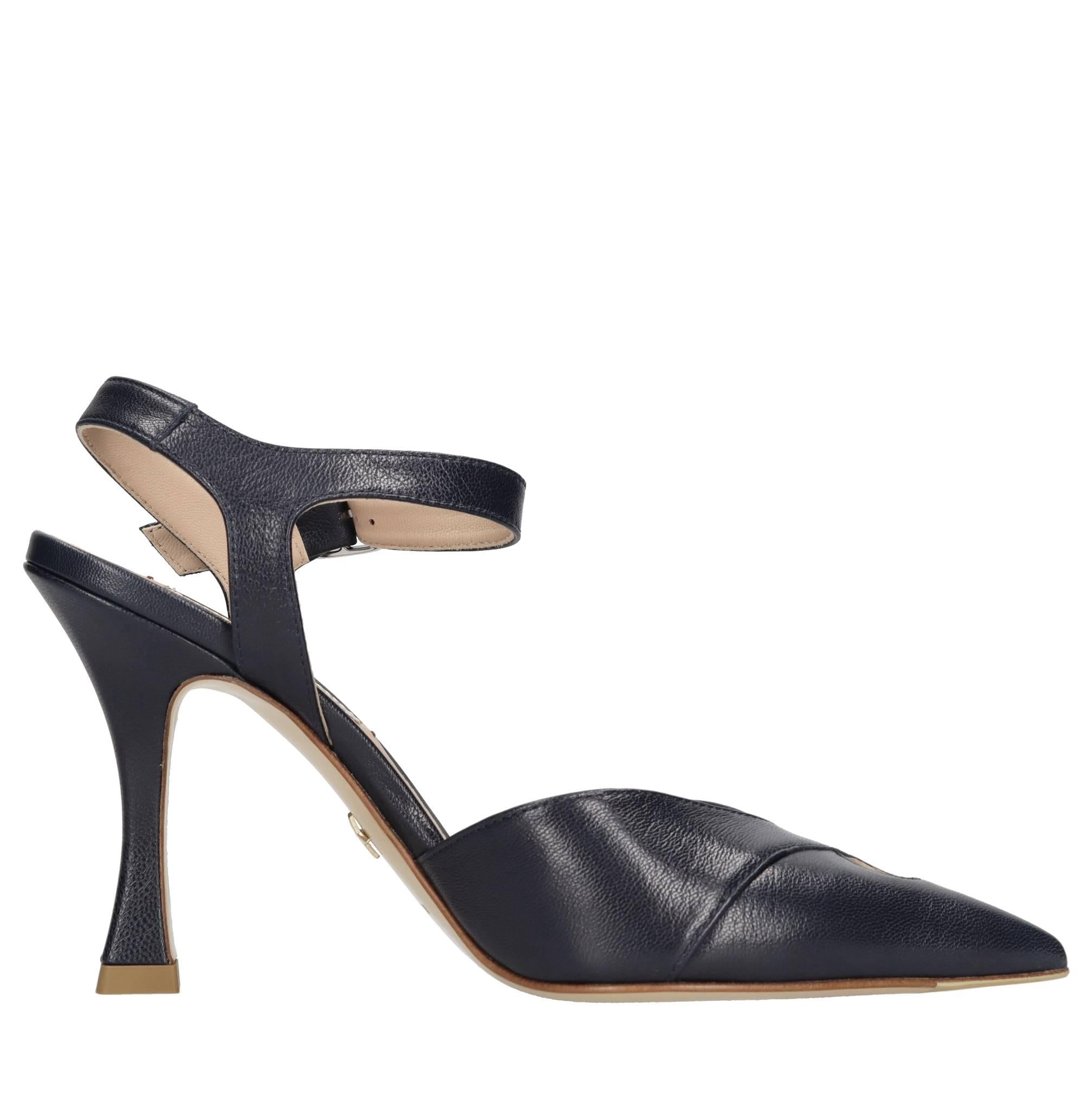 Décolleté slingback in pelle 
