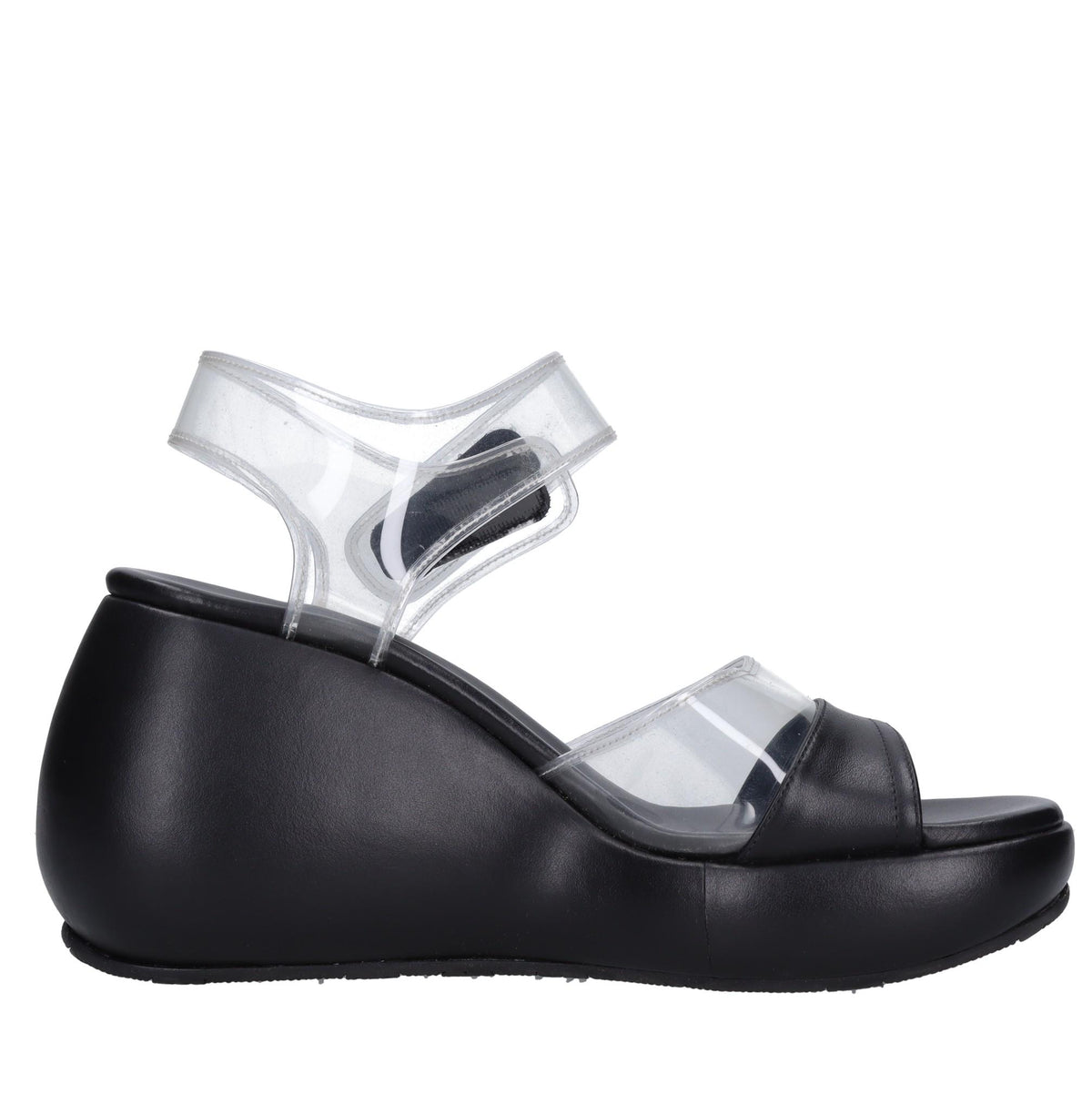 Sandali Zeppa in plexi e pelle 