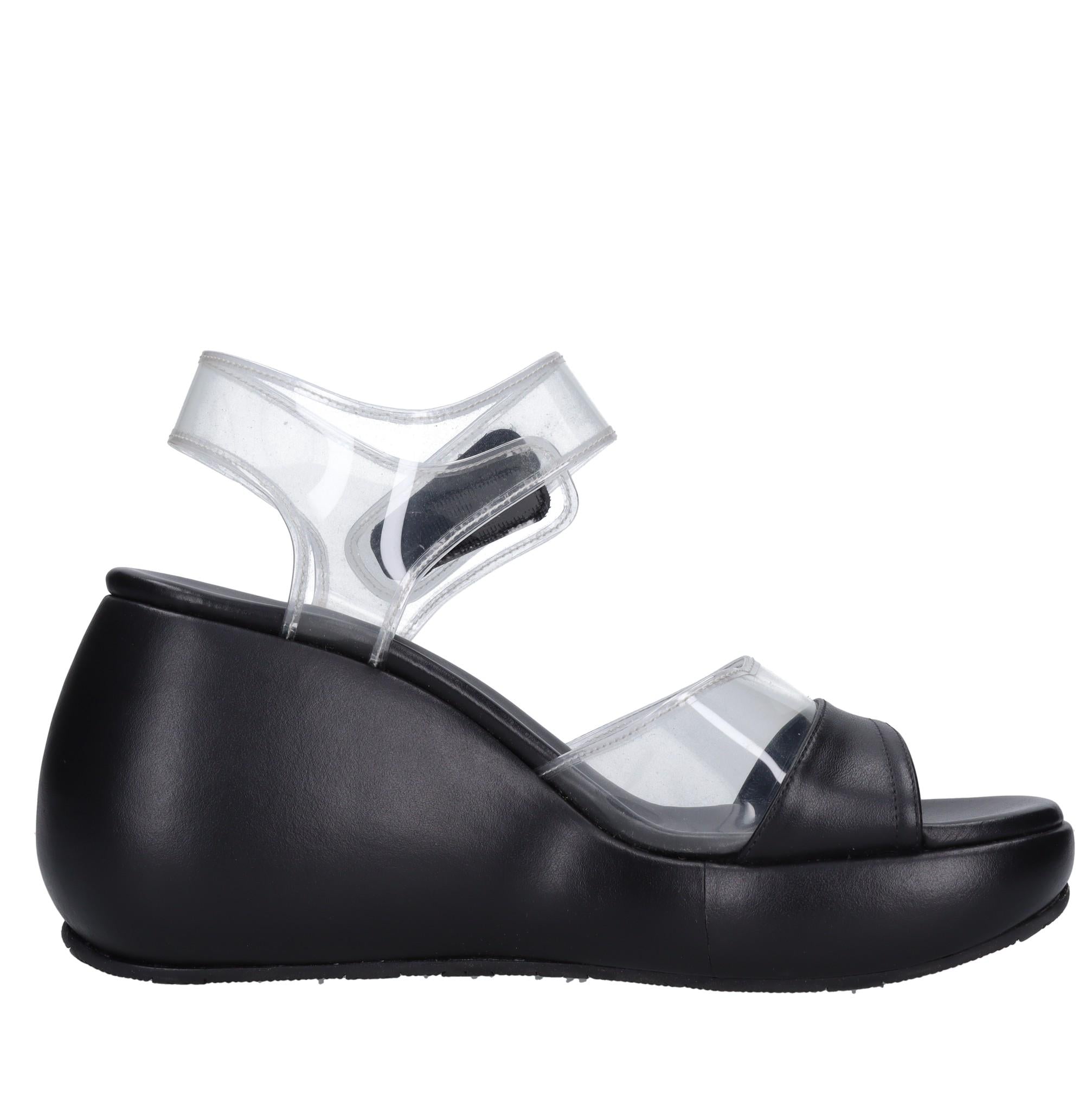 Sandali Zeppa in plexi e pelle 