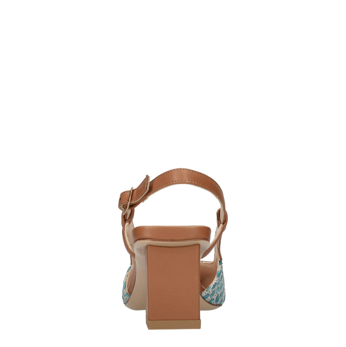 Décolleté slingback in rafia e pelle 