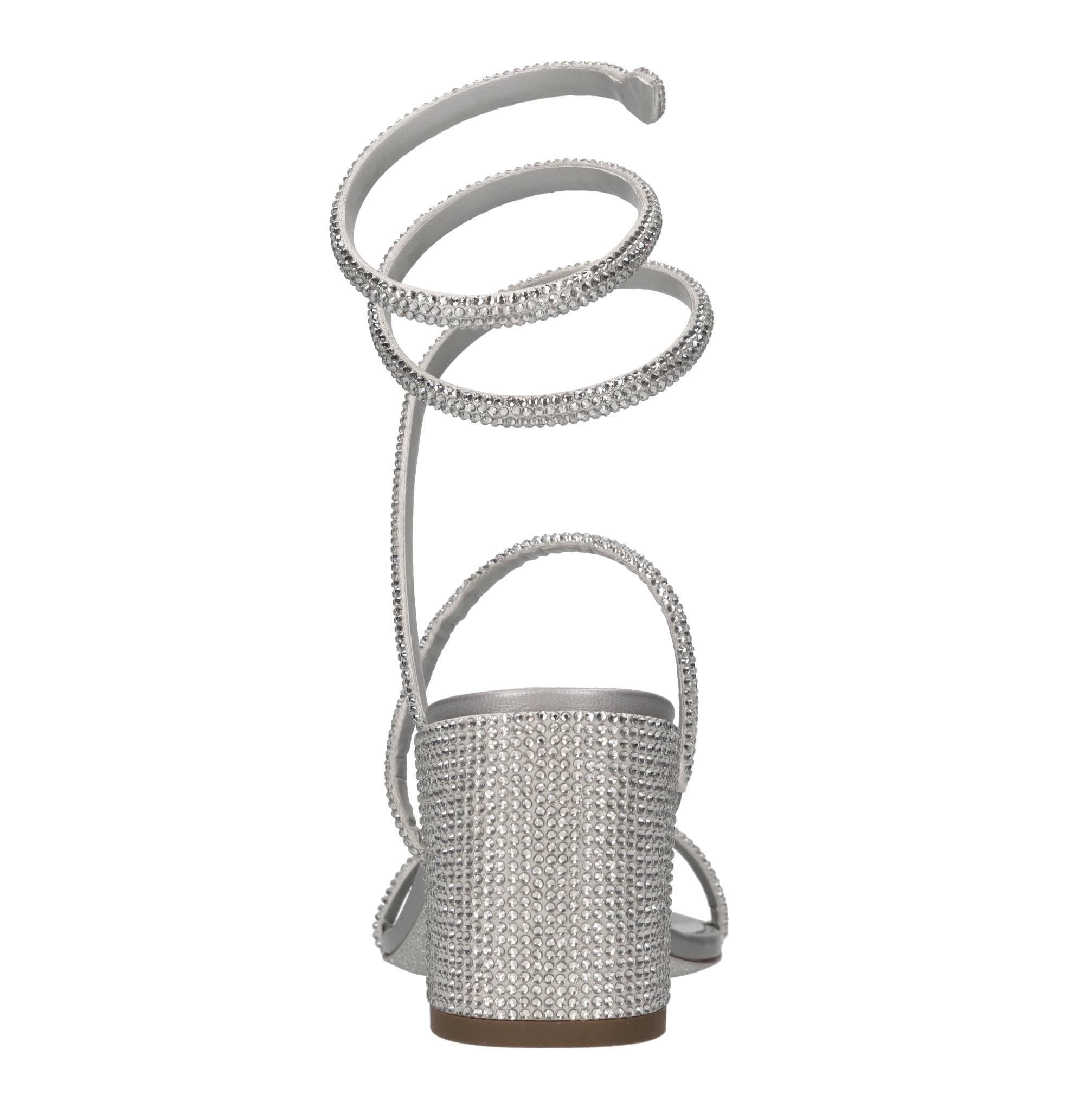 Sandali Cleo in camoscio,raso e strass 