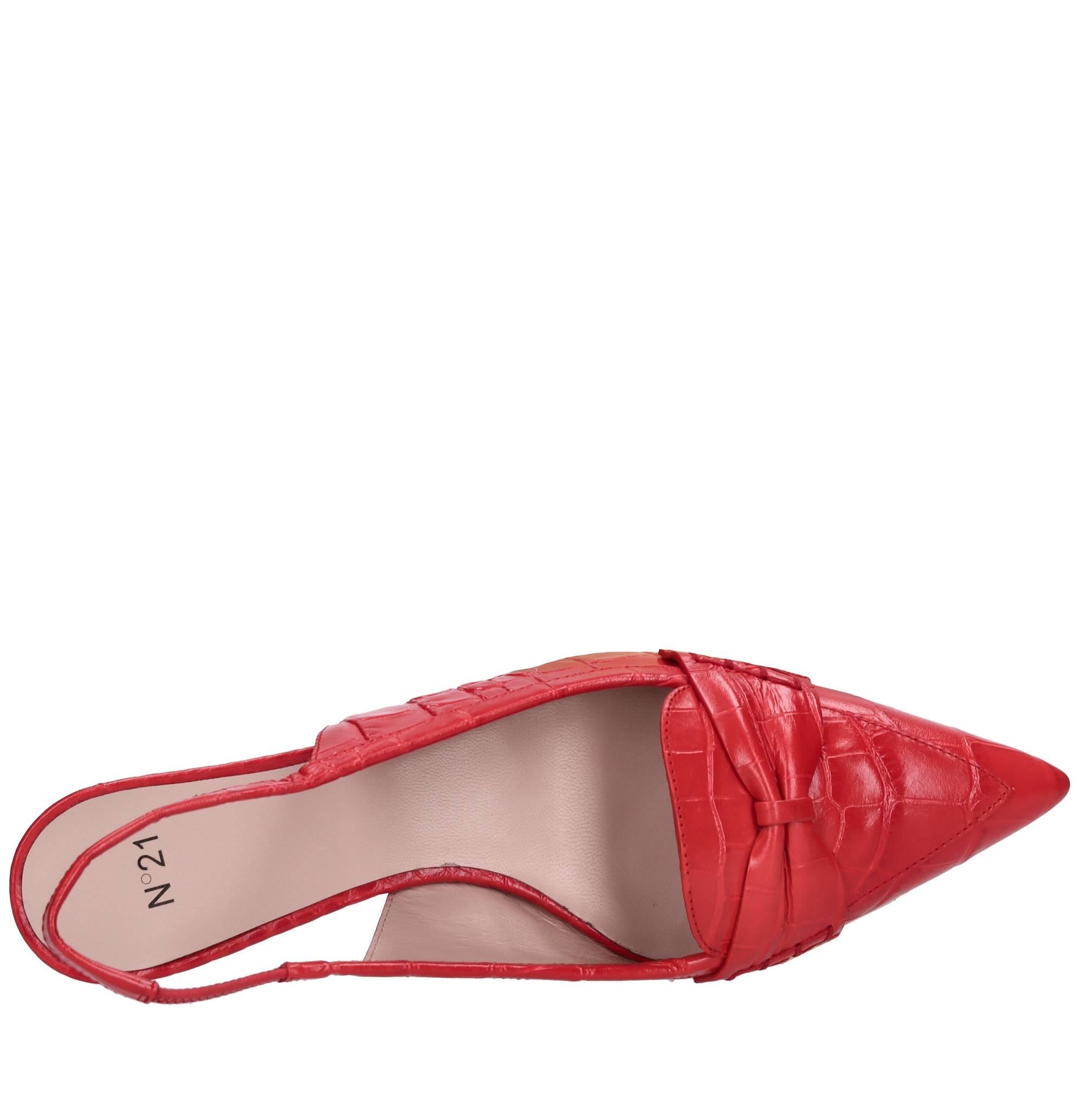 Décolleté slingback in pelle 