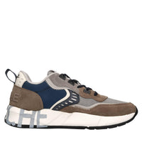 Sneakers in camoscio e tessuto 