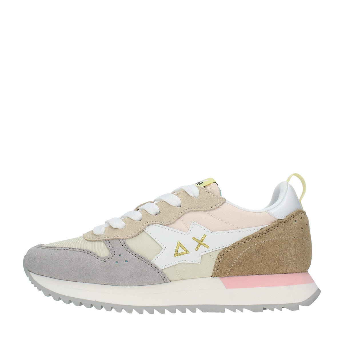 Sneakers in pelle camoscio e tessuto 