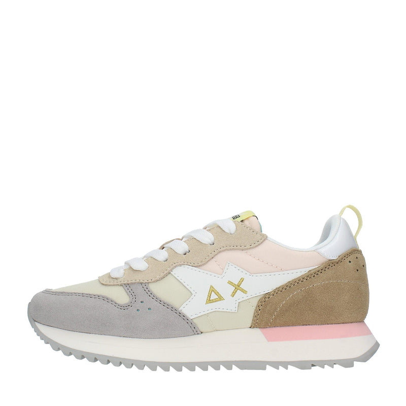 Sneakers in pelle camoscio e tessuto 