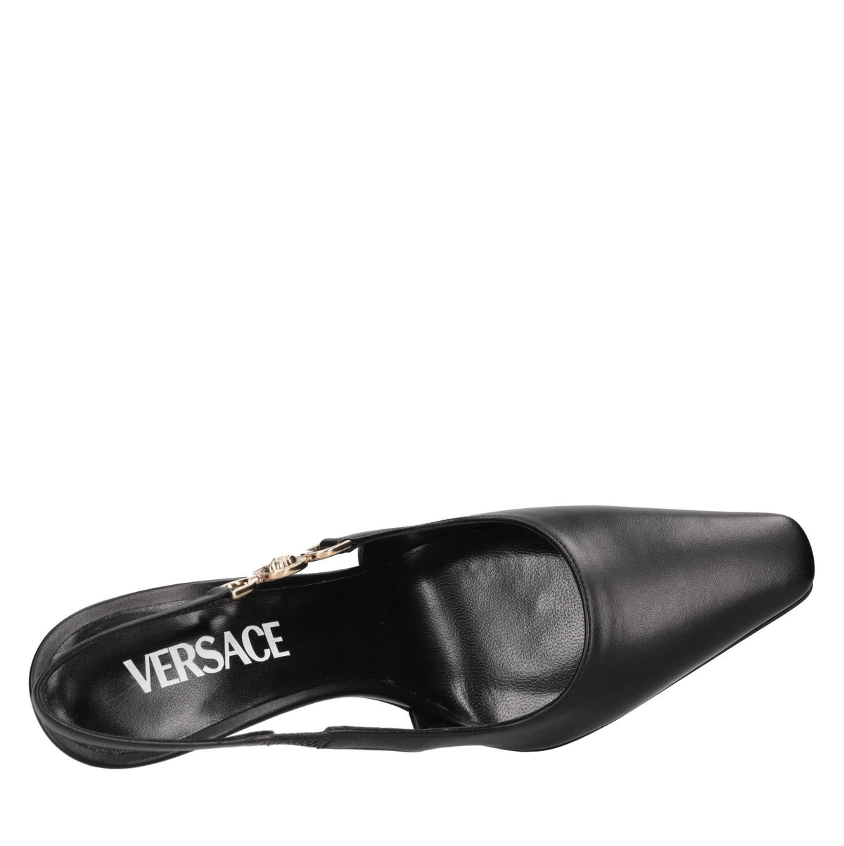 Décolleté slingback in pelle 