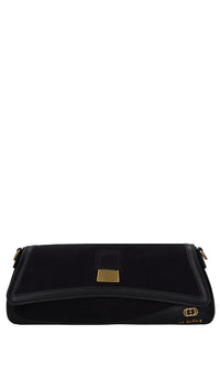 Borsa irregular in pelle e camoscio 